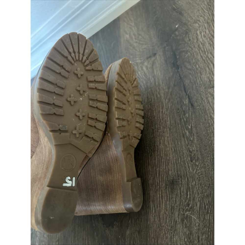 Michael Kors Thea Womens Caramel Brown Suede Leather Wedge Chelsea Ankle Boot 10 - Picture 6 of 10